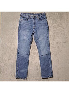Levis 514 Mens 36x34 Jeans Blue Faded Medium Wash Straight Fit Zip Fly Work
